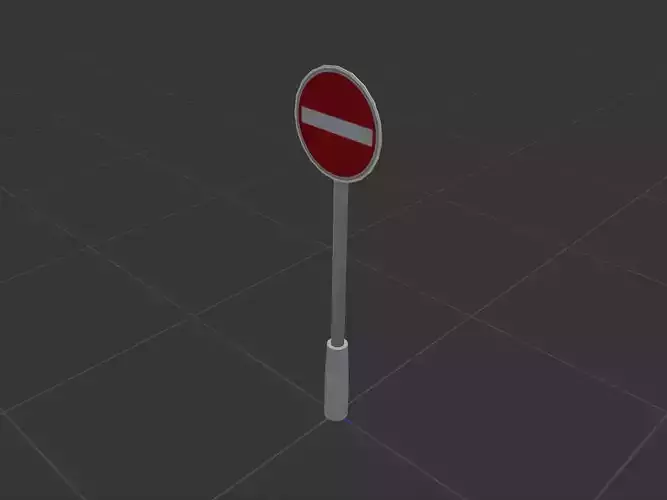 Low poly road sign