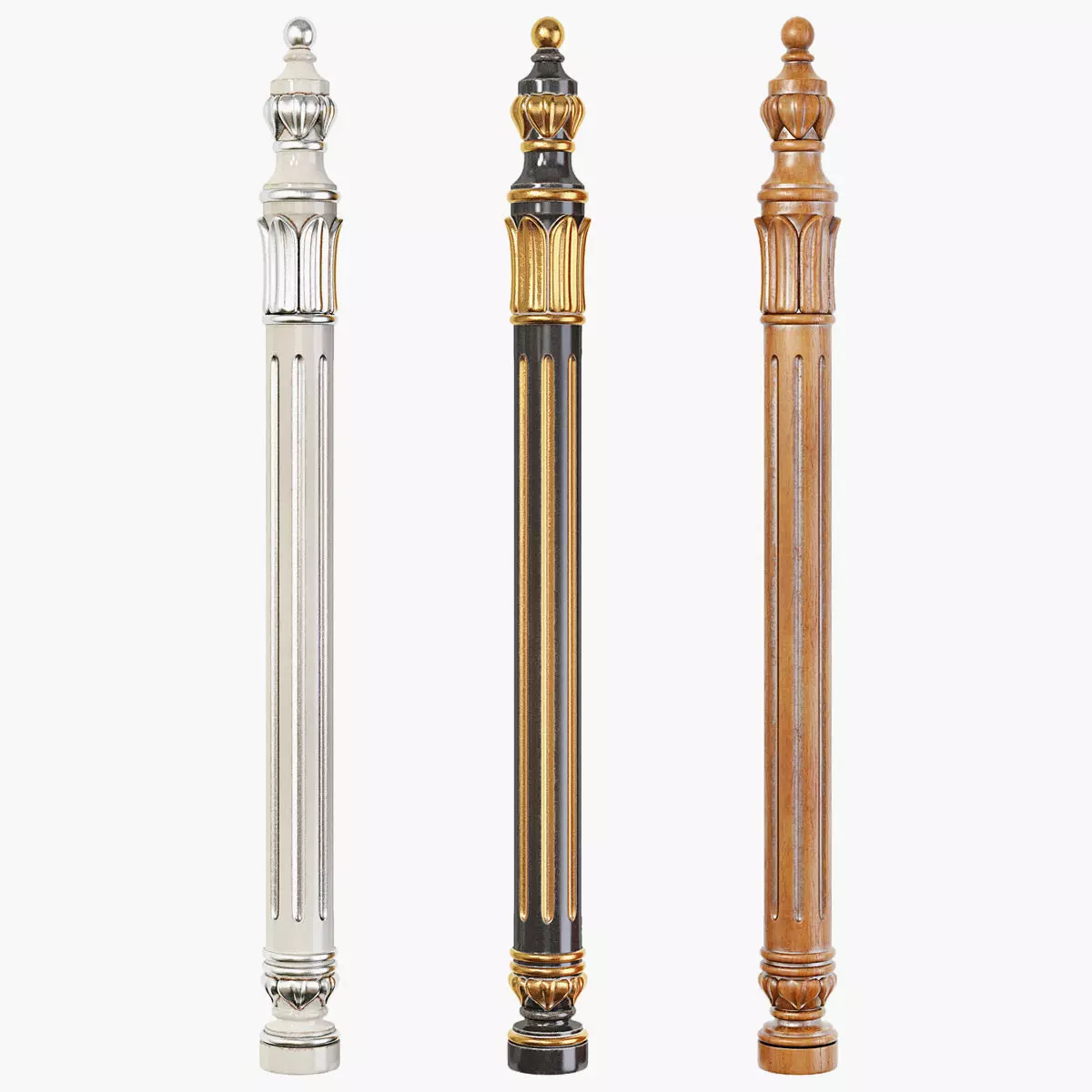 Classic baluster 01 3D model_0