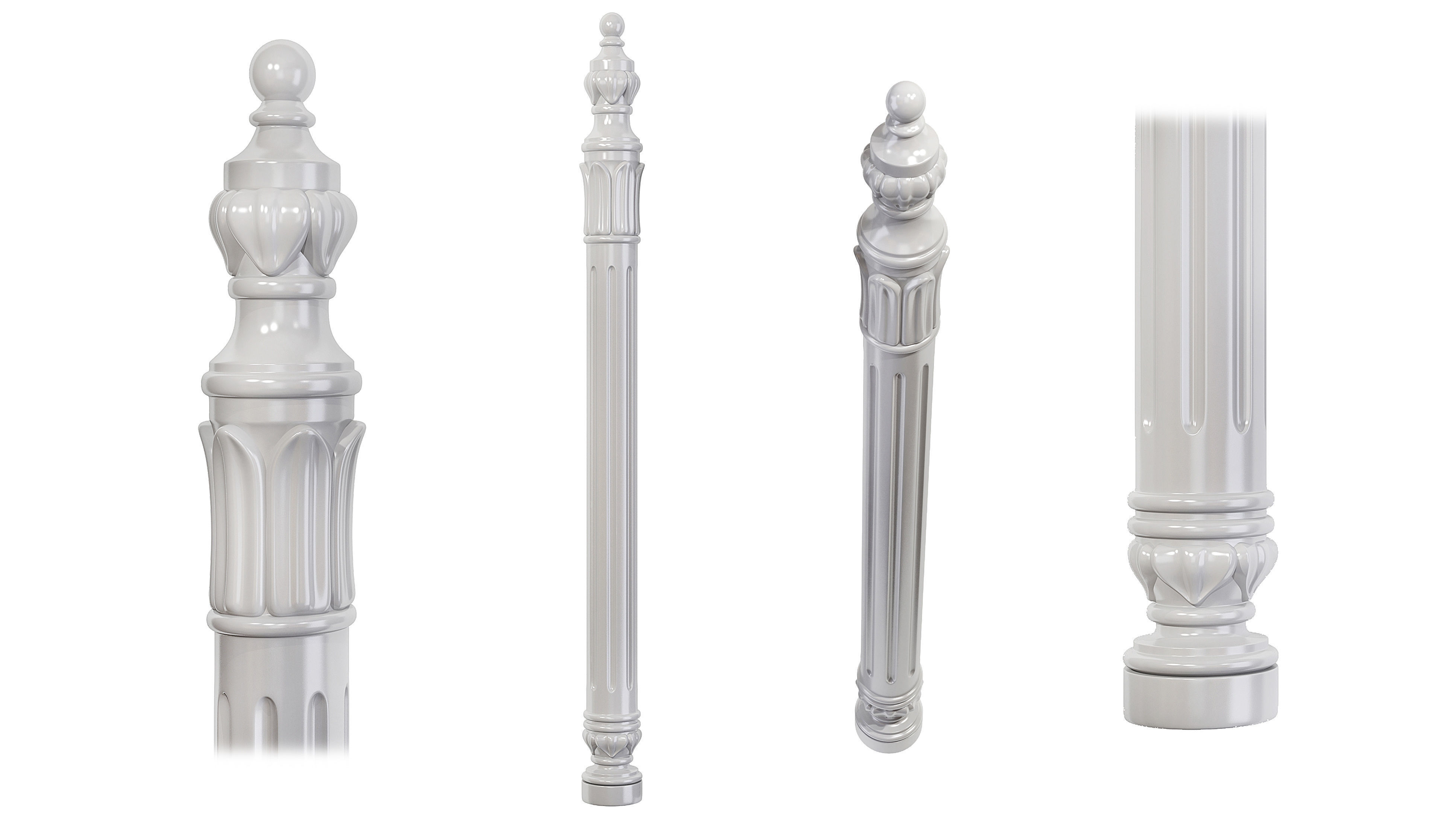 Classic baluster 01 3D model_1