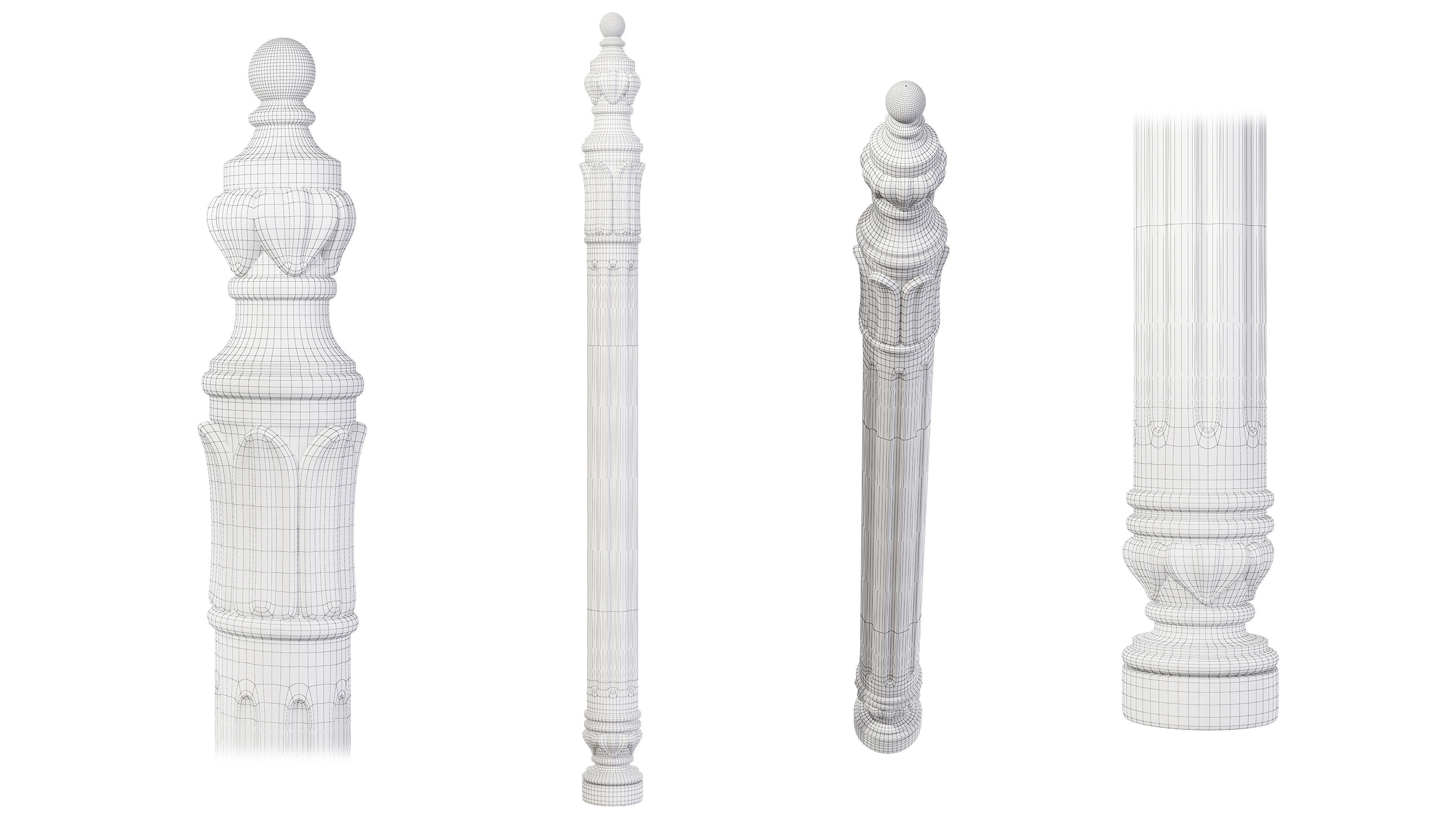 Classic baluster 01 3D model_2