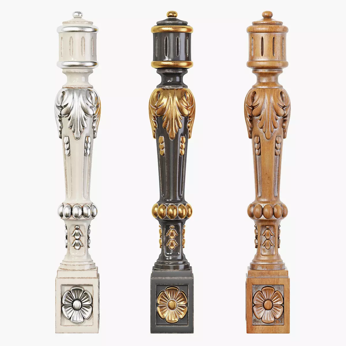 Classic baluster 03 3D model_0