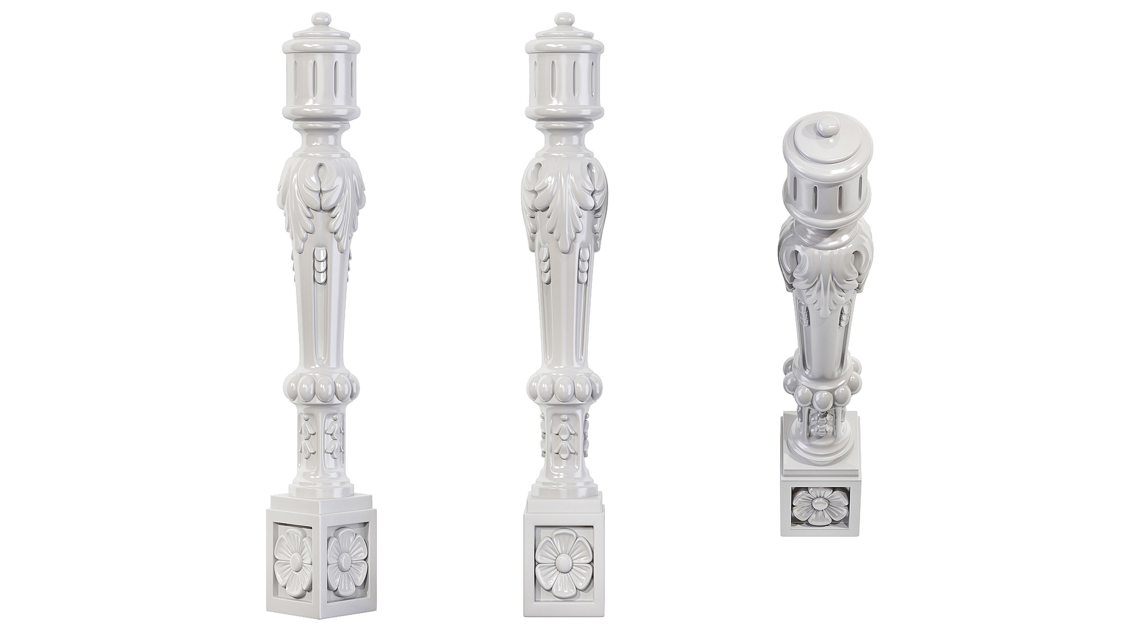 Classic baluster 03 3D model_5