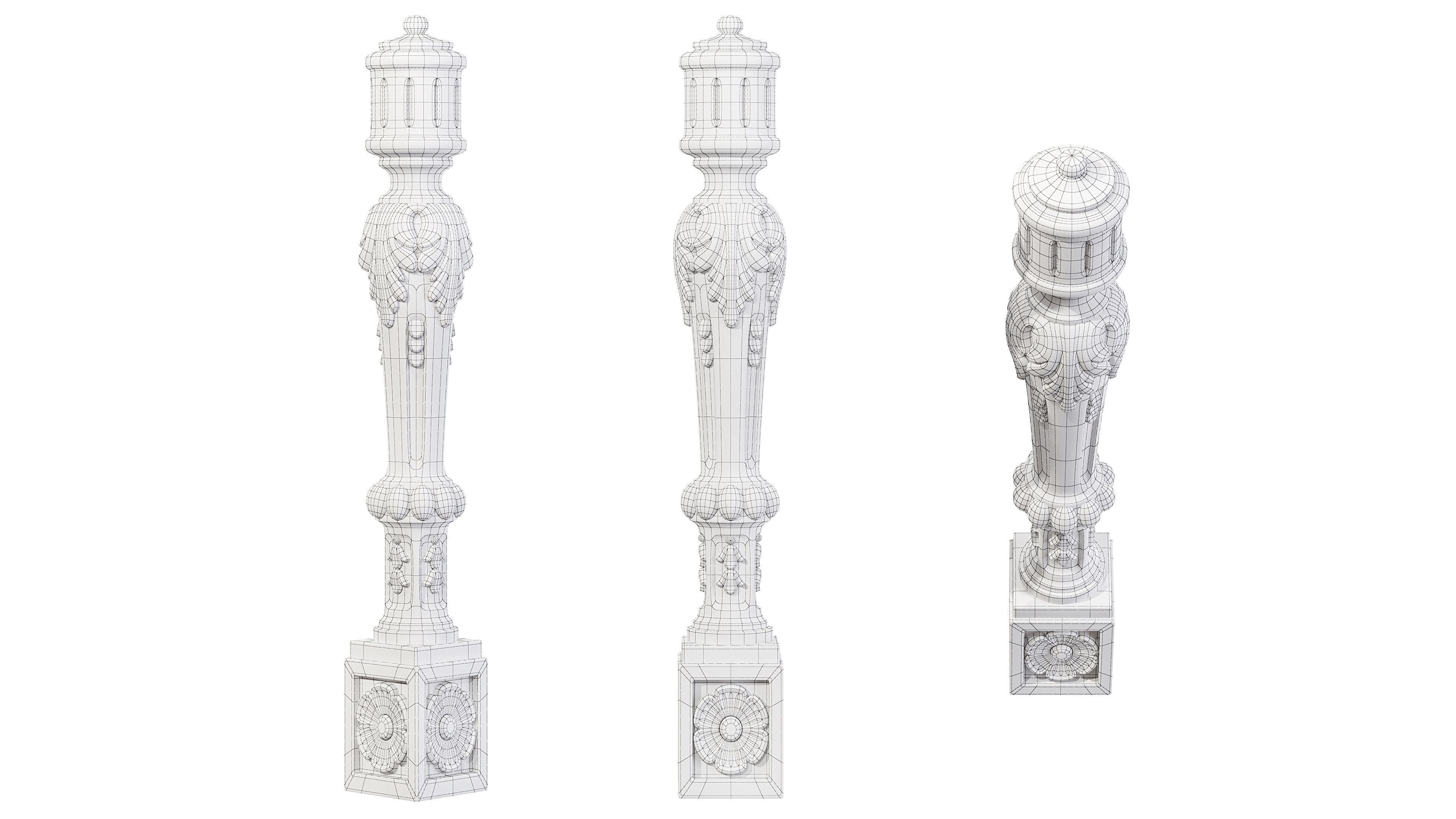 Classic baluster 03 3D model_6