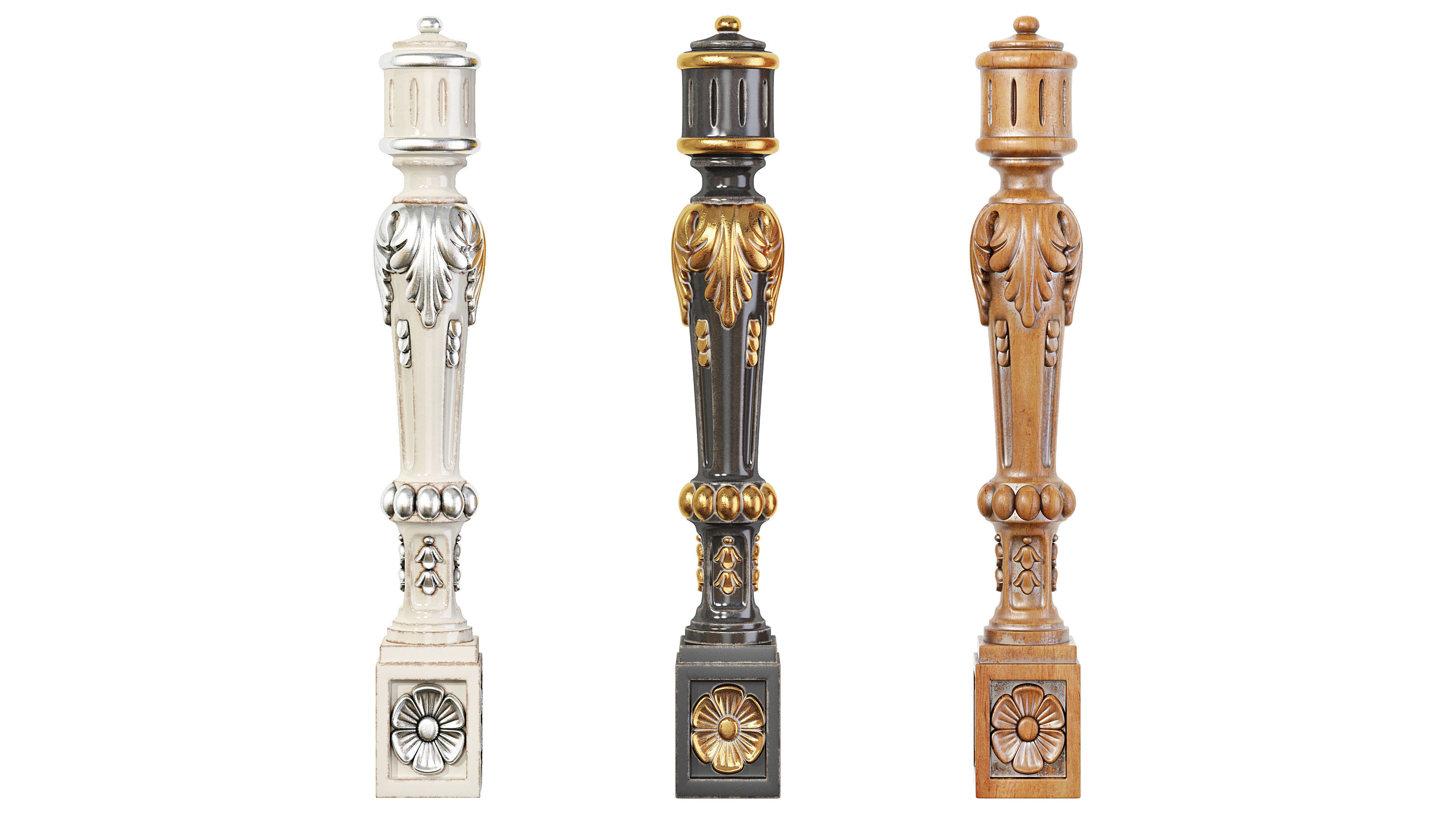 Classic baluster 03 3D model_4