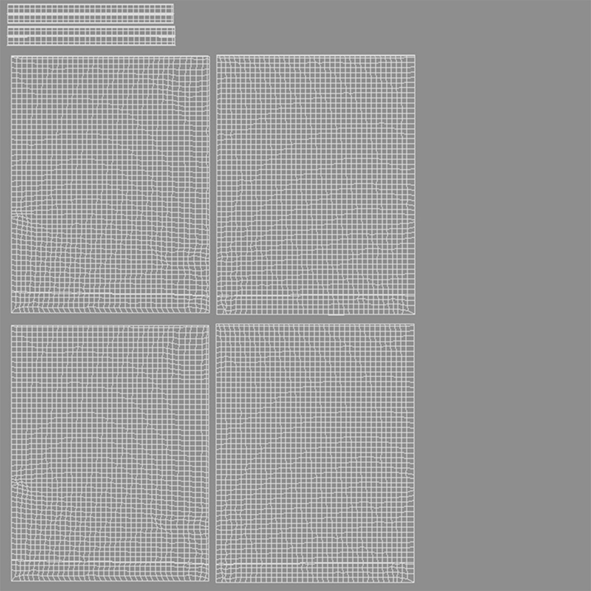 Black Loop Handle Plastic Bag - shop carry packet stand Low-poly 3D model_5