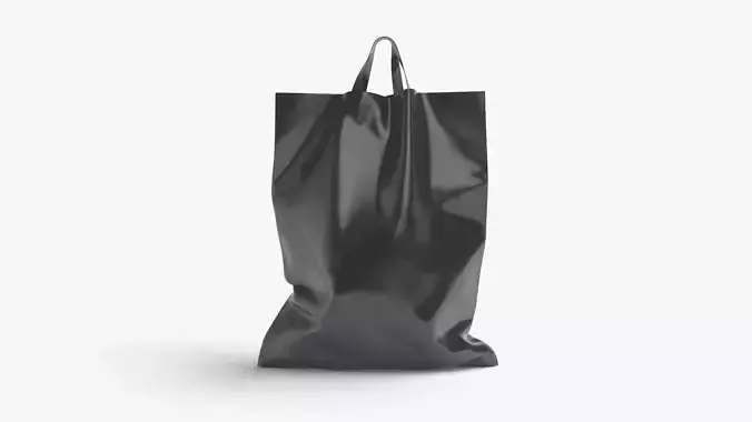 Black Loop Handle Plastic Bag - shop carry packet stand