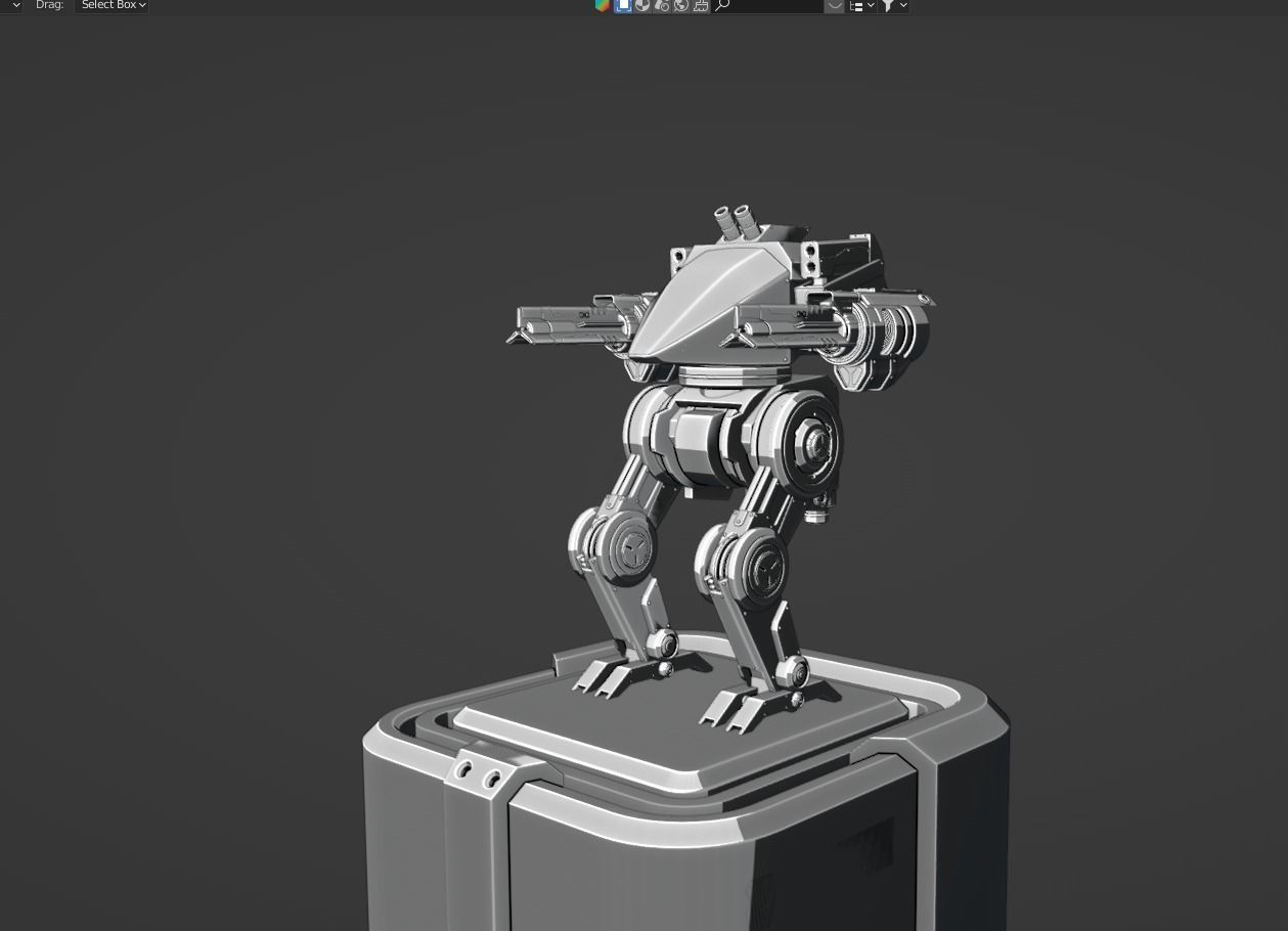 scifi robot 3D model_19
