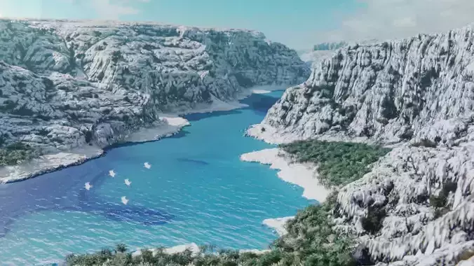 Calanques cliff landscape terrain game engine 3D model 1k  3D model