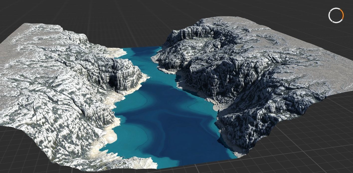Calanques cliff landscape terrain game engine 3D model 1k  3D model_1
