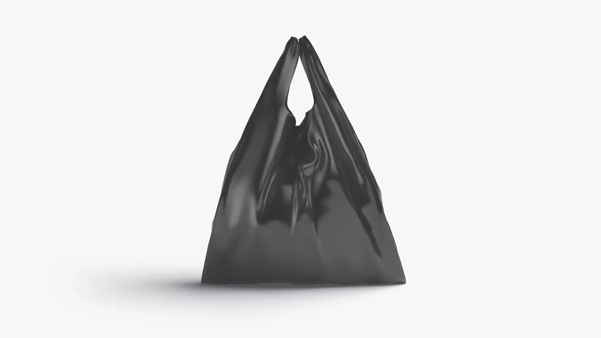 Black T-shirt Plastic Bag - handle packet stand Low-poly 3D model