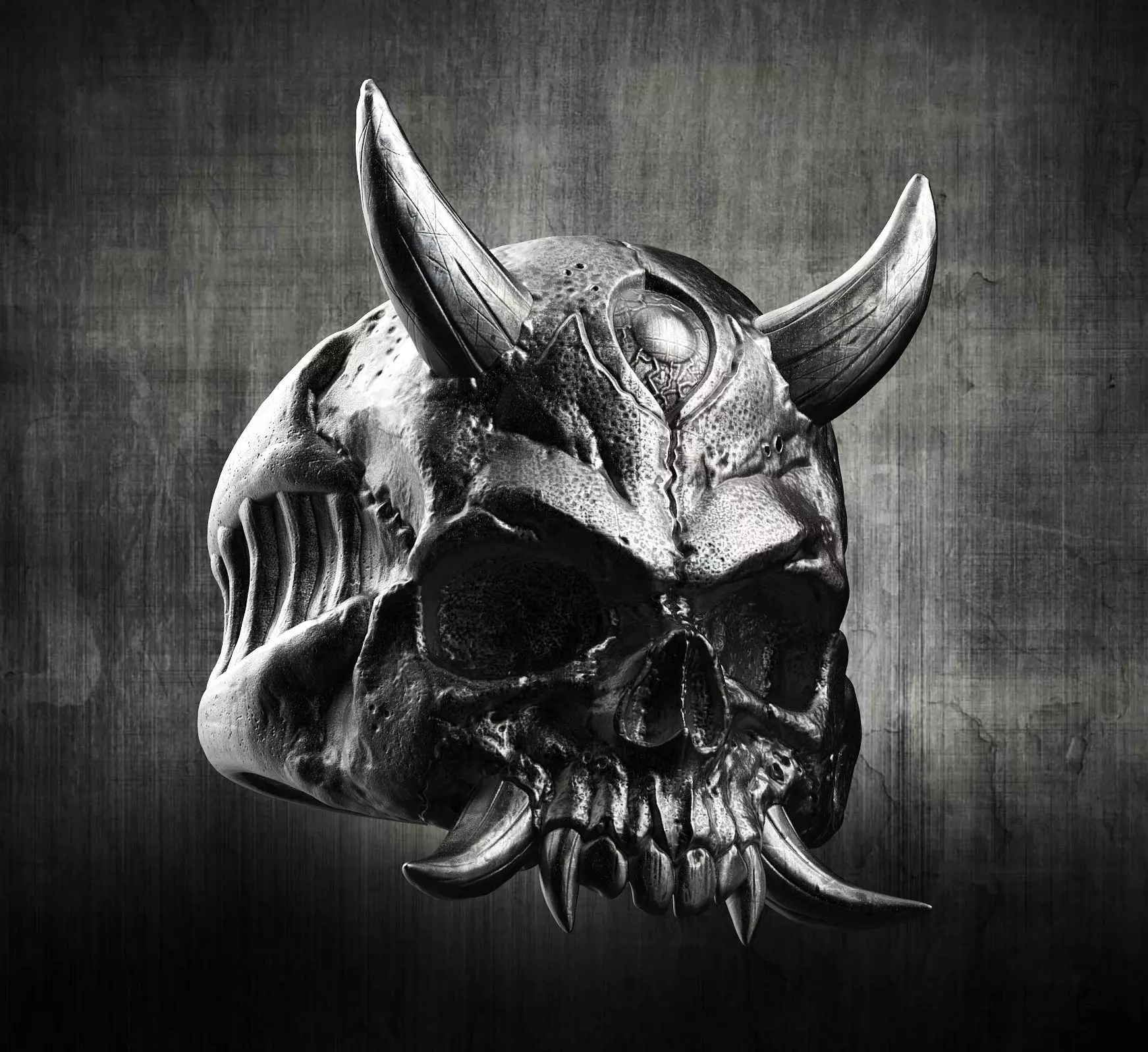 Hannya Scull Ring 3D print model