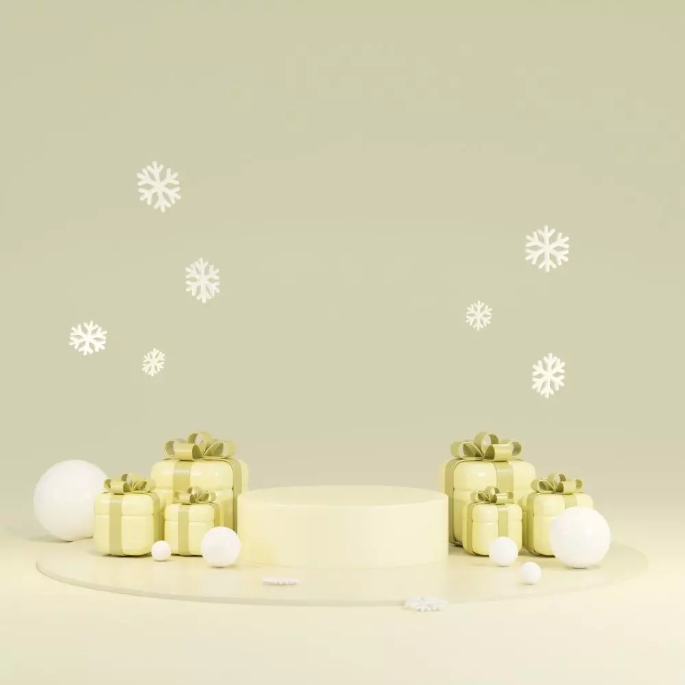 Christmas trees podium for product presentation 3D model