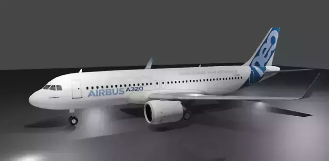 Airbus a320neo Airbus house livery Low-poly 3D model Low-poly 3D model