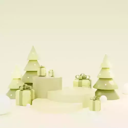 Christmas trees podium for product presentation