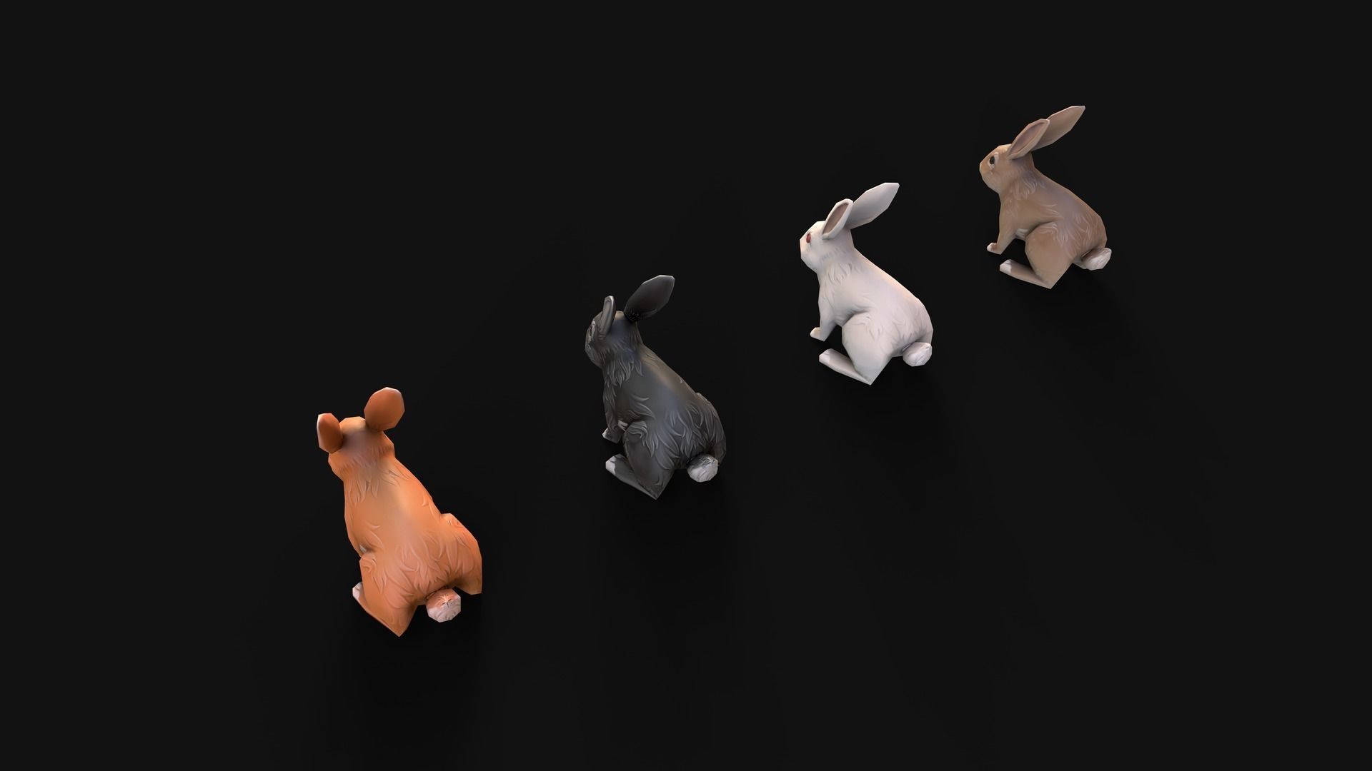 Mobile Rabbit Low-poly 3D model_4
