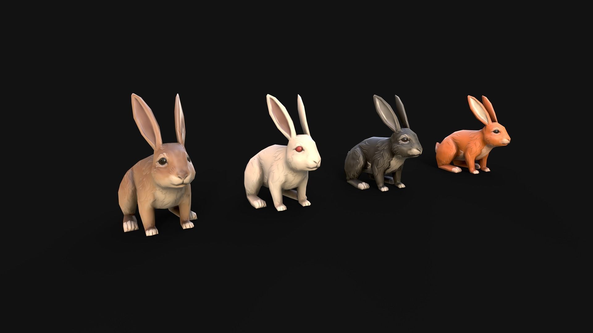 Mobile Rabbit Low-poly 3D model_2