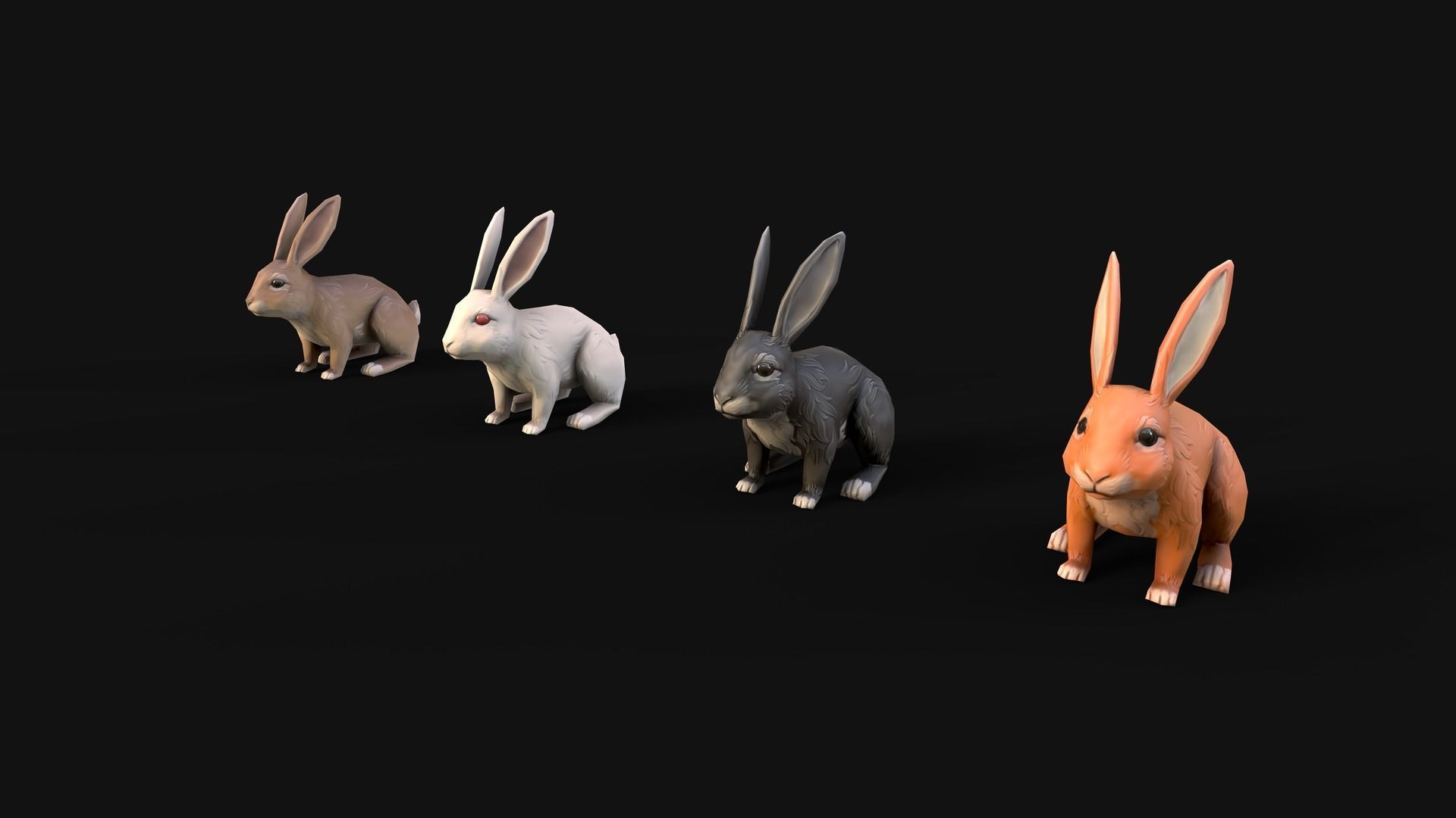 Mobile Rabbit Low-poly 3D model_3