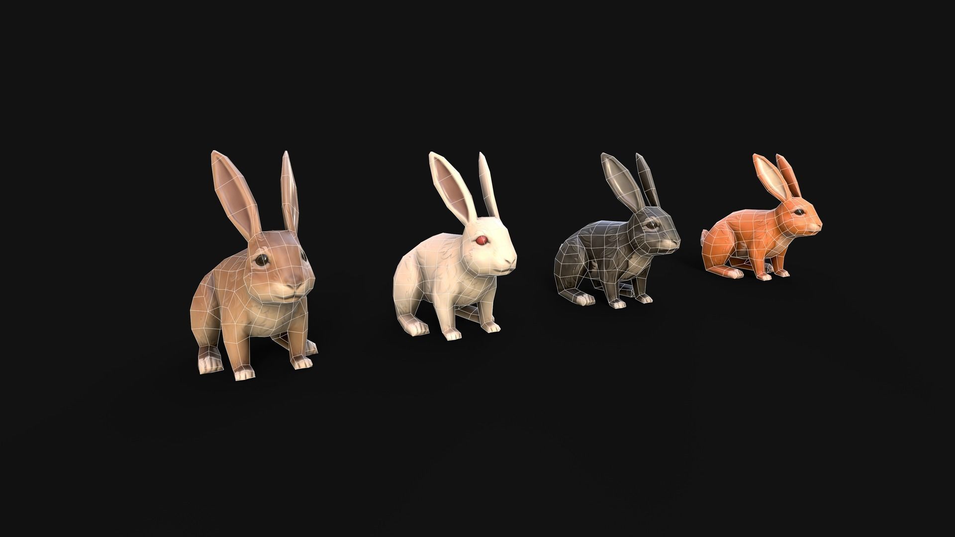Mobile Rabbit Low-poly 3D model_6