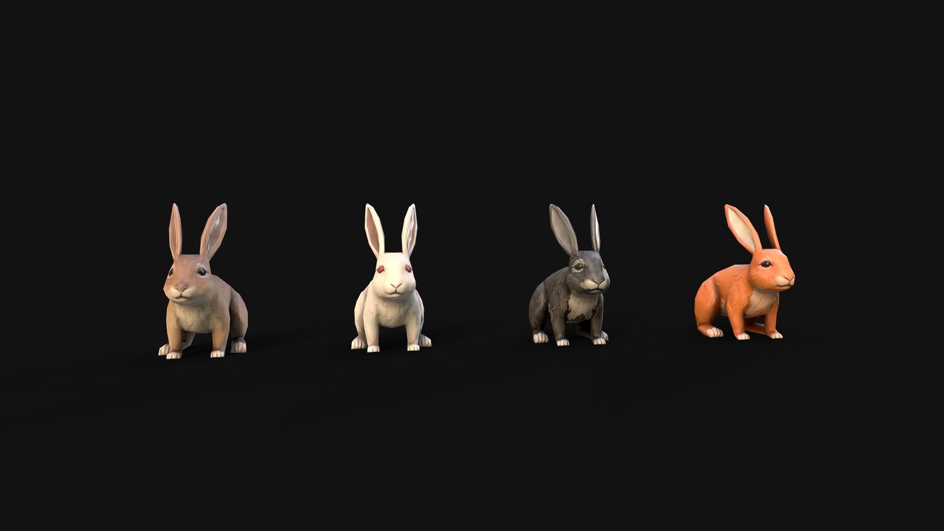 Mobile Rabbit Low-poly 3D model_5