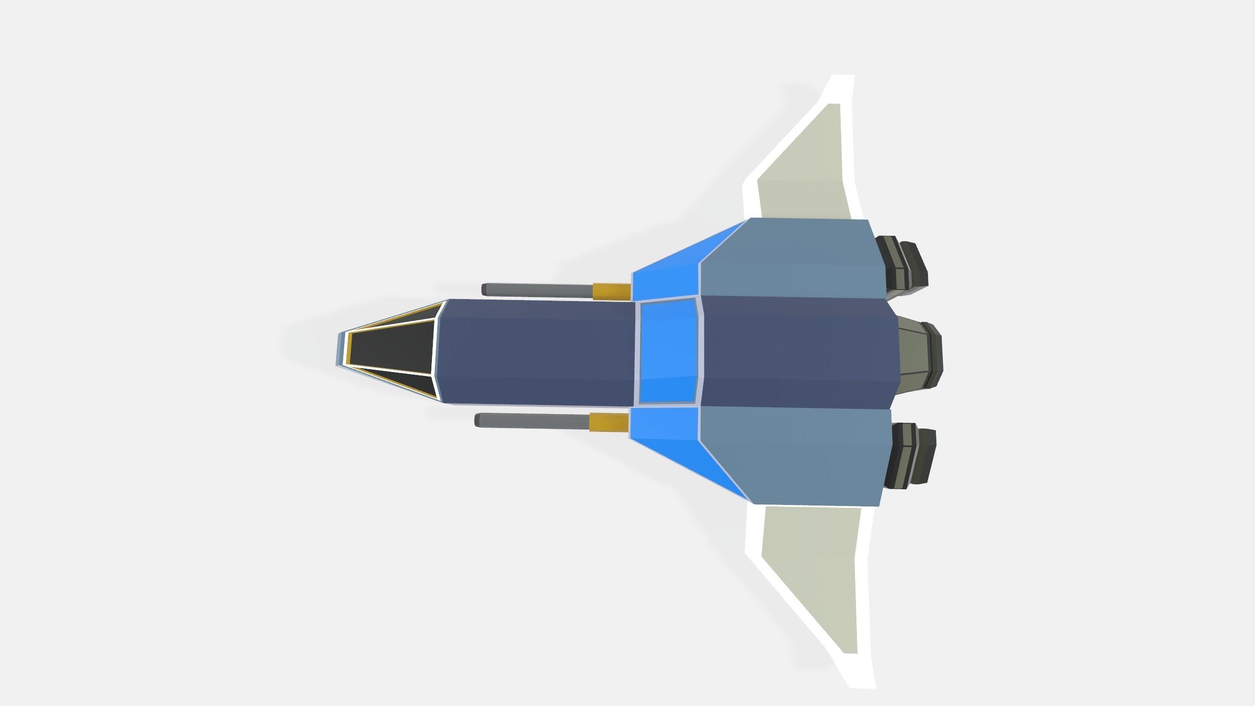 Fighter Space ship  Low-poly 3D model_8
