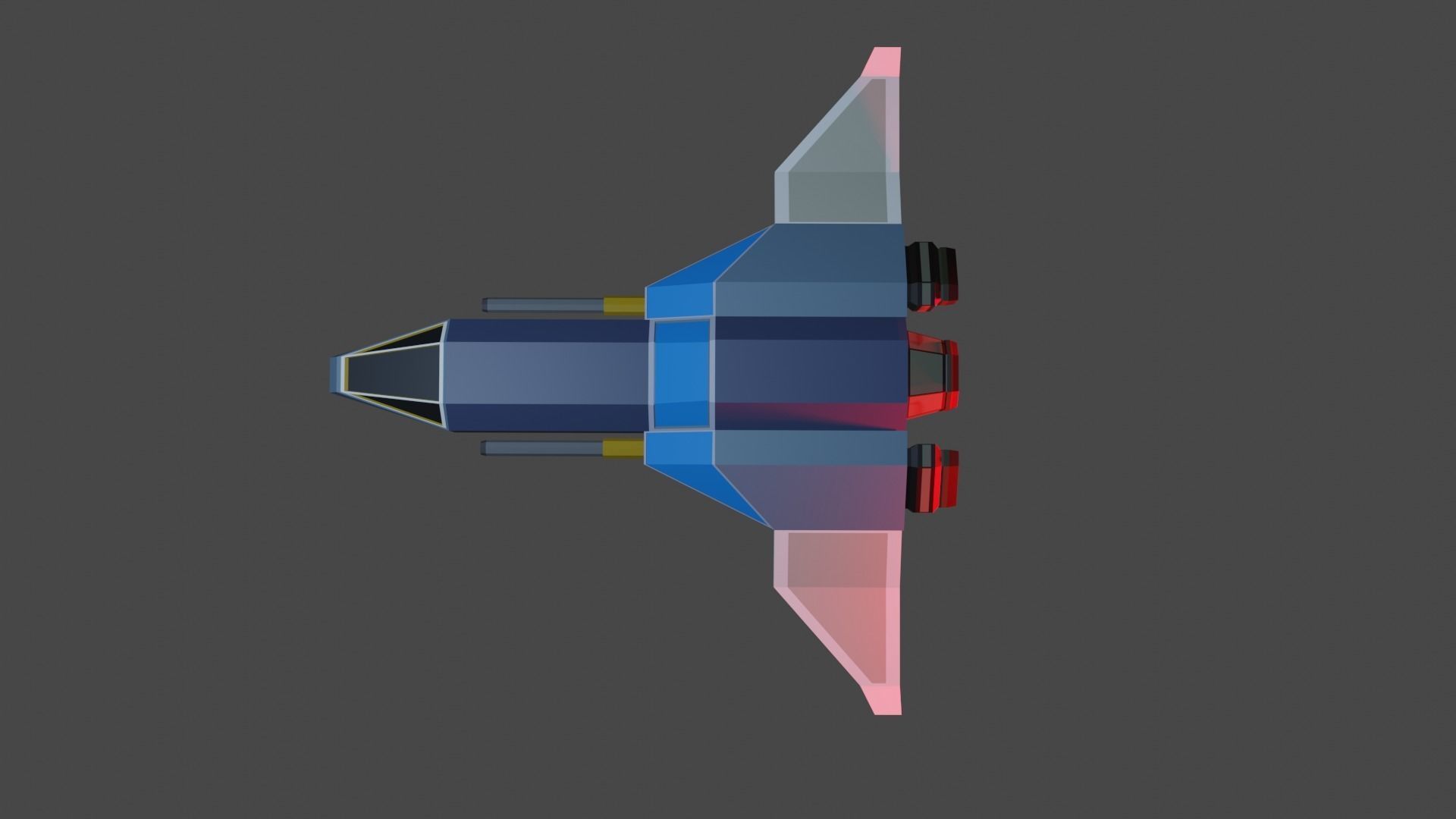 Fighter Space ship  Low-poly 3D model_3