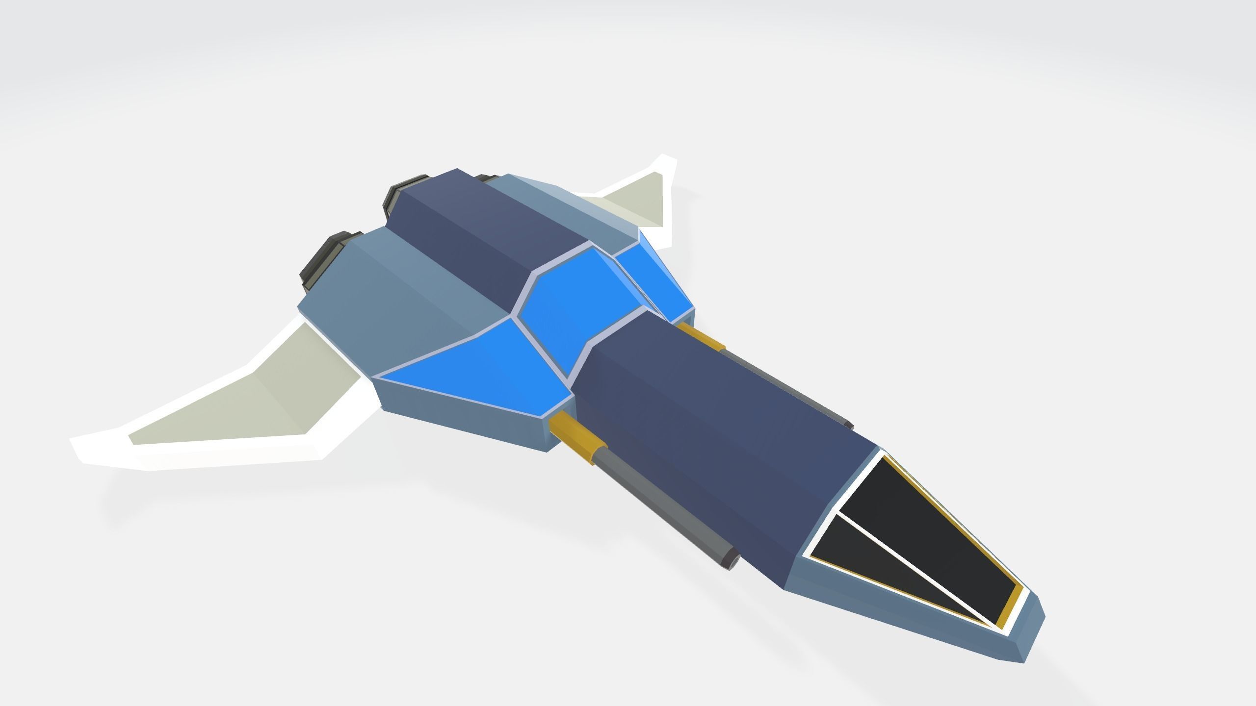 Fighter Space ship  Low-poly 3D model_7
