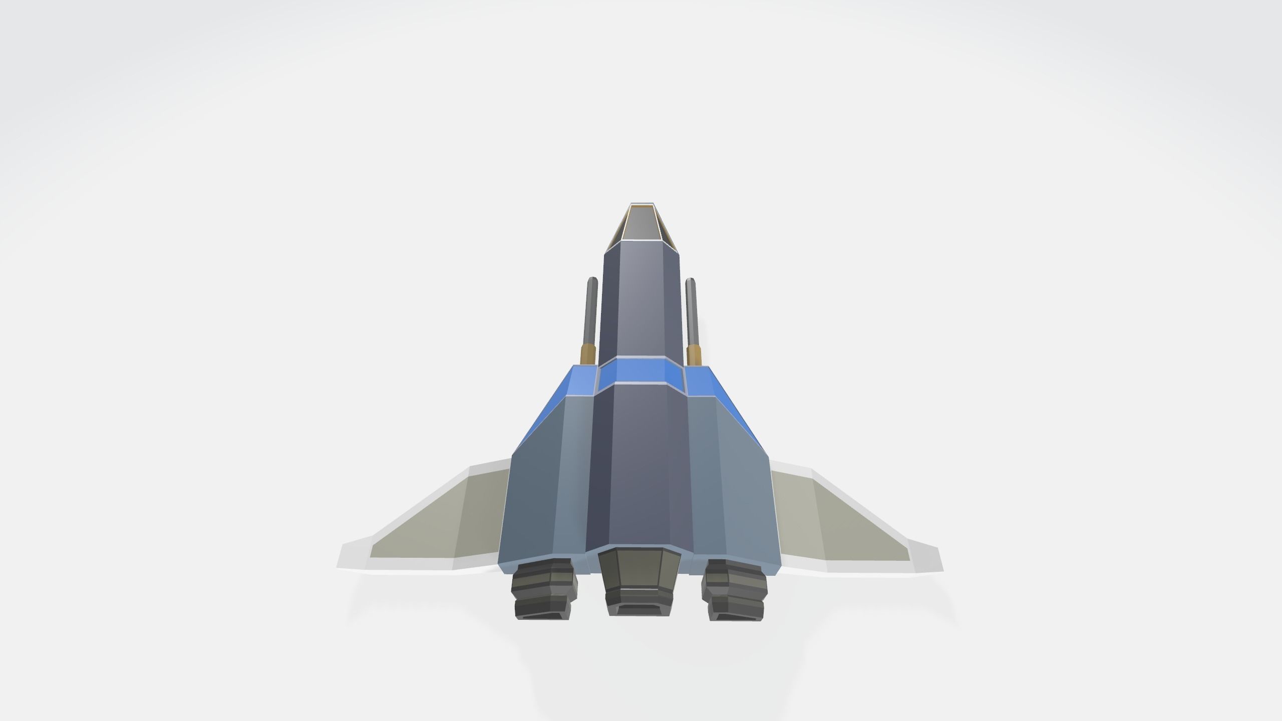 Fighter Space ship  Low-poly 3D model_9