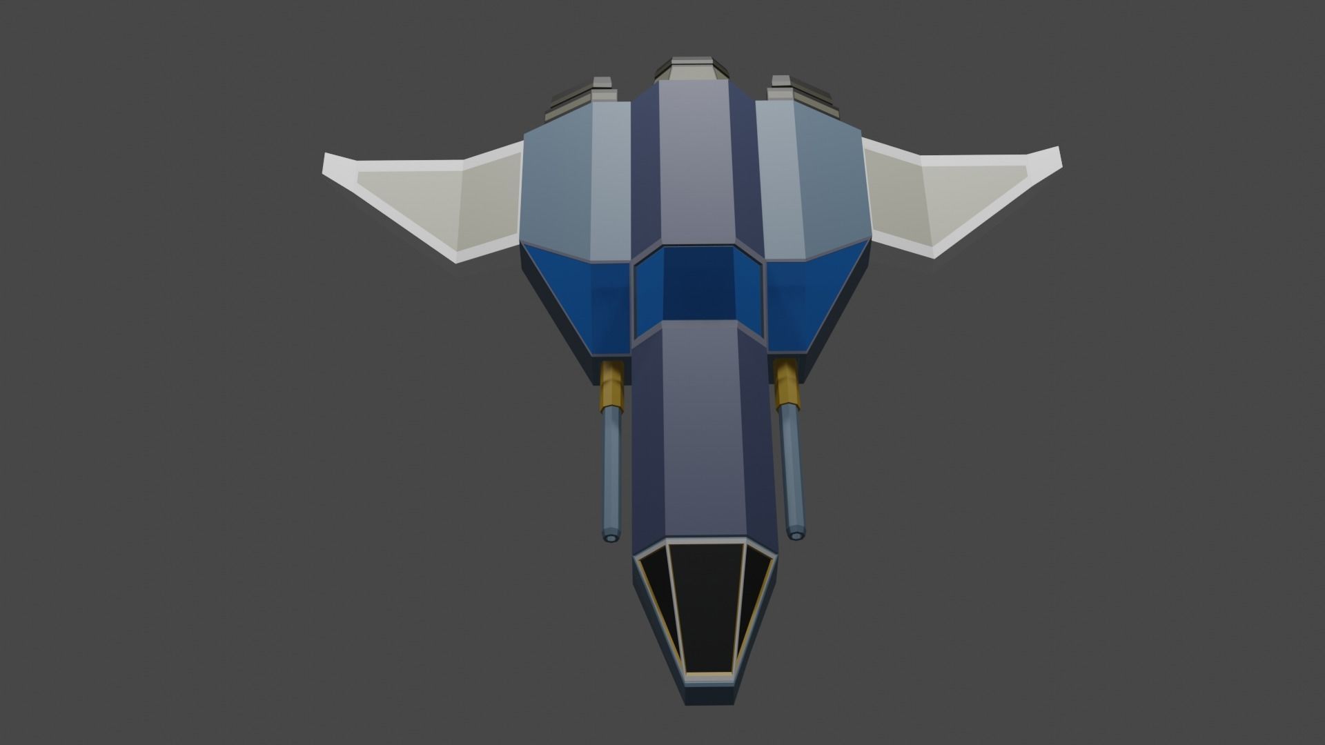 Fighter Space ship  Low-poly 3D model_1