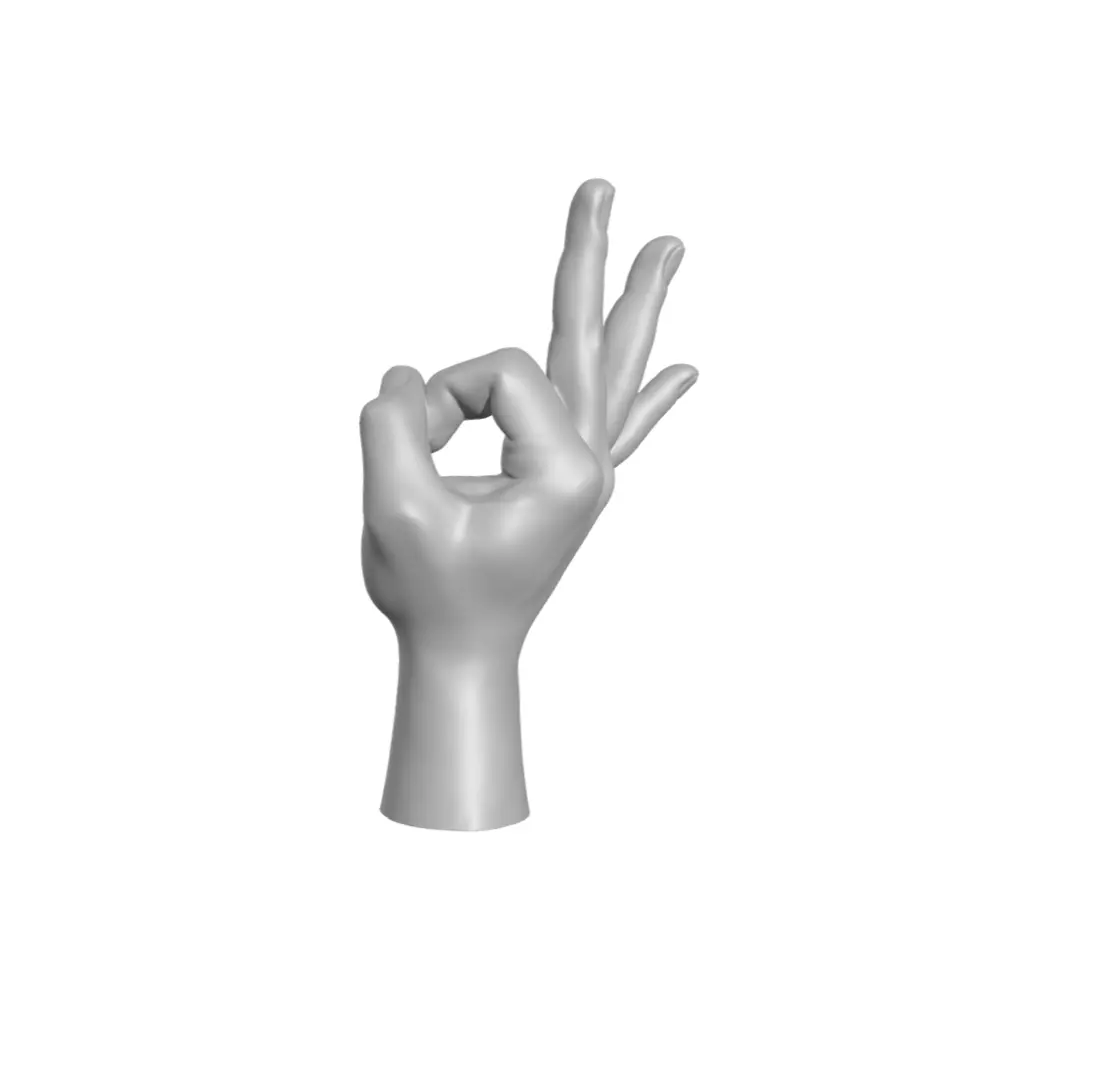 Italian hand OK OKAY 3D print model_0