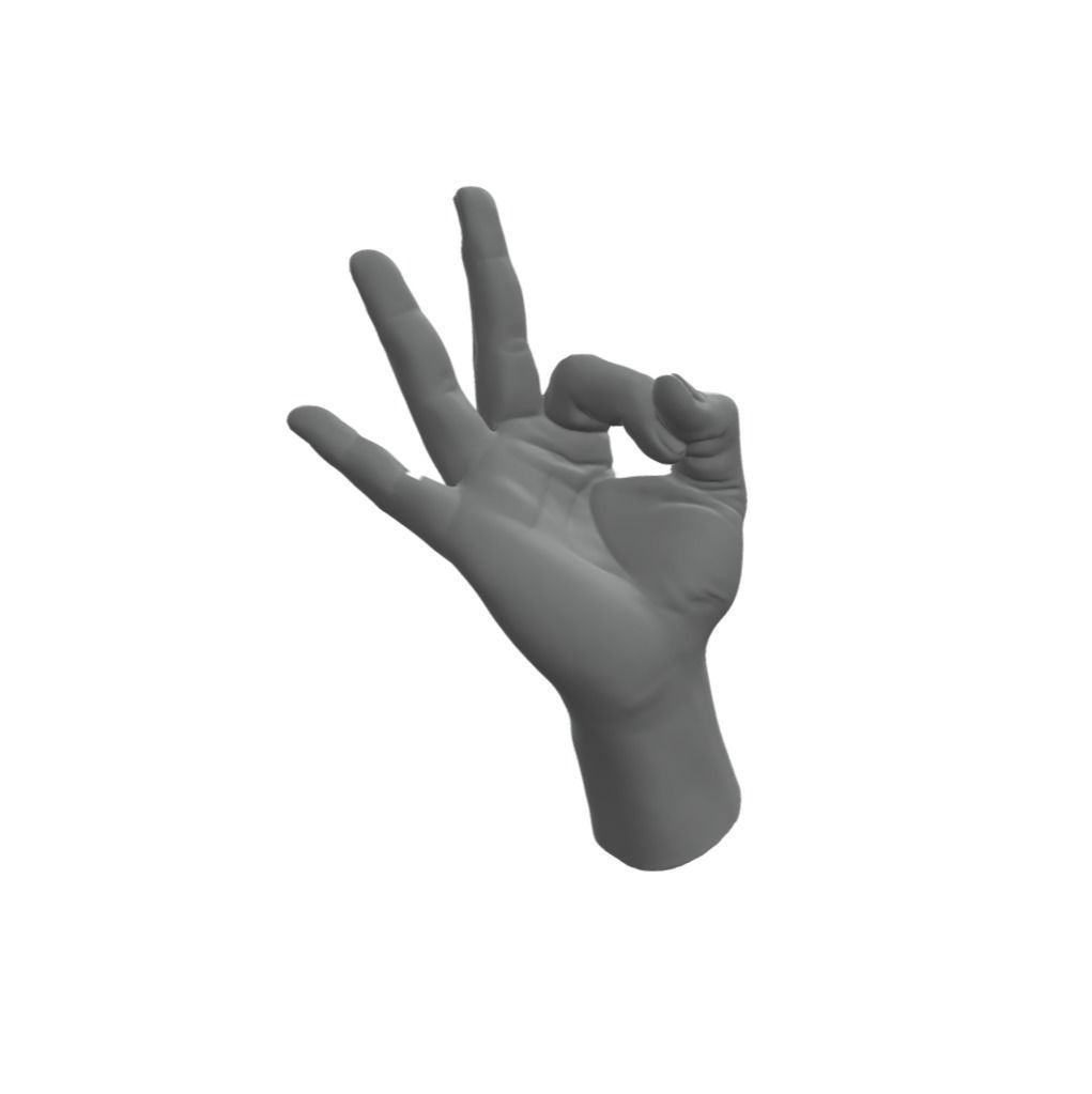 Italian hand OK OKAY 3D print model_1