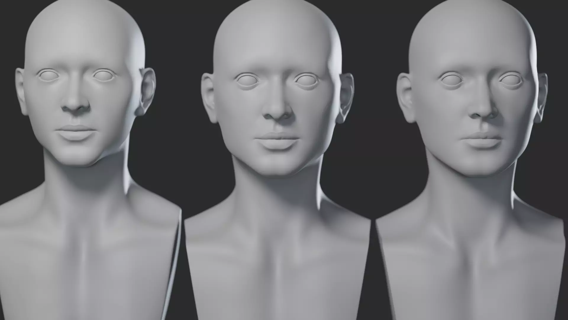 Female Head 3D model_0