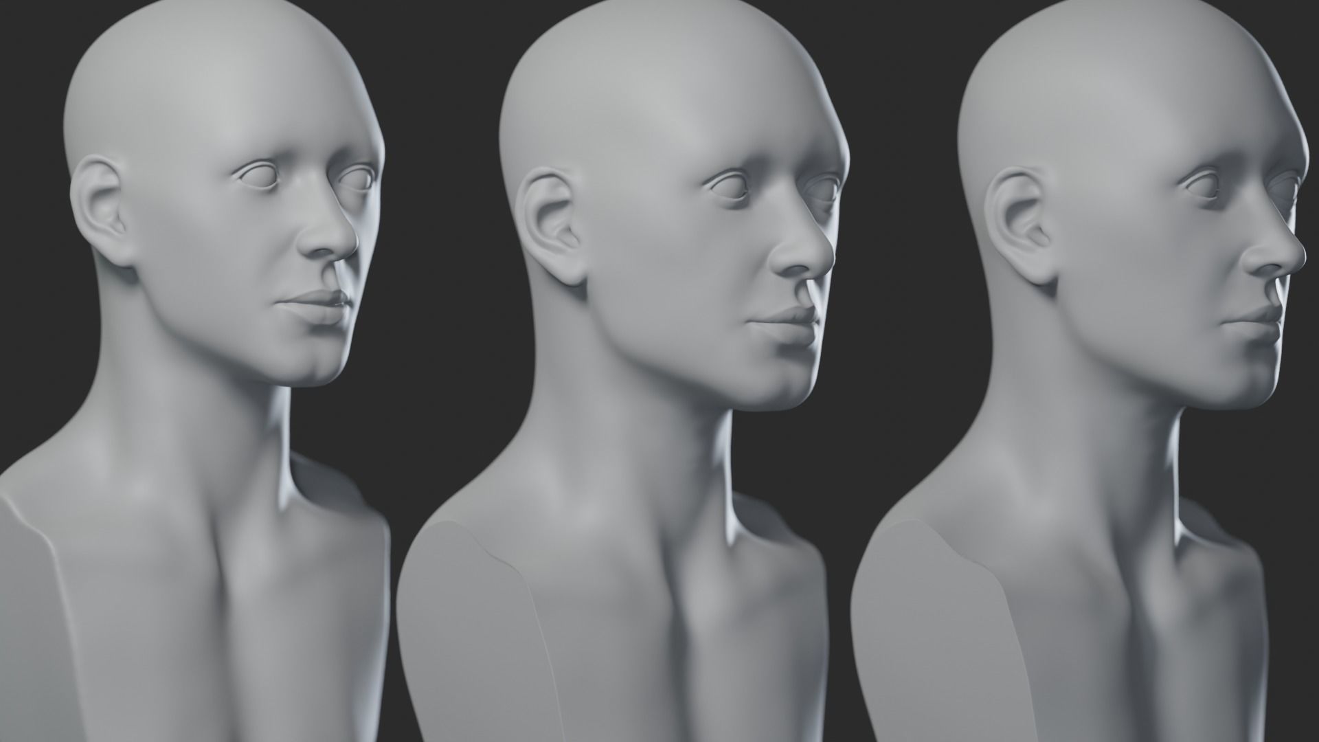 Female Head 3D model_2