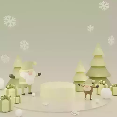 Christmas trees podium for product presentation