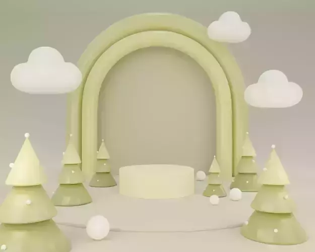 Christmas trees podium for product presentation