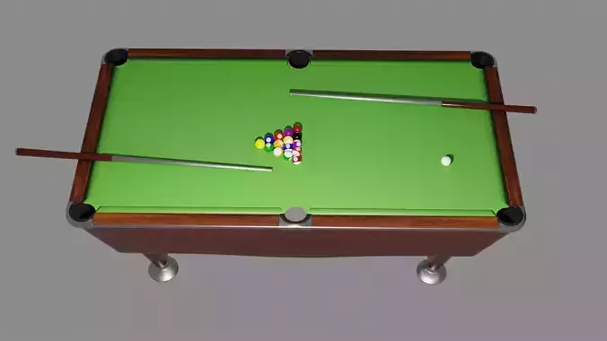 Billiard pool table Low-poly 3D model