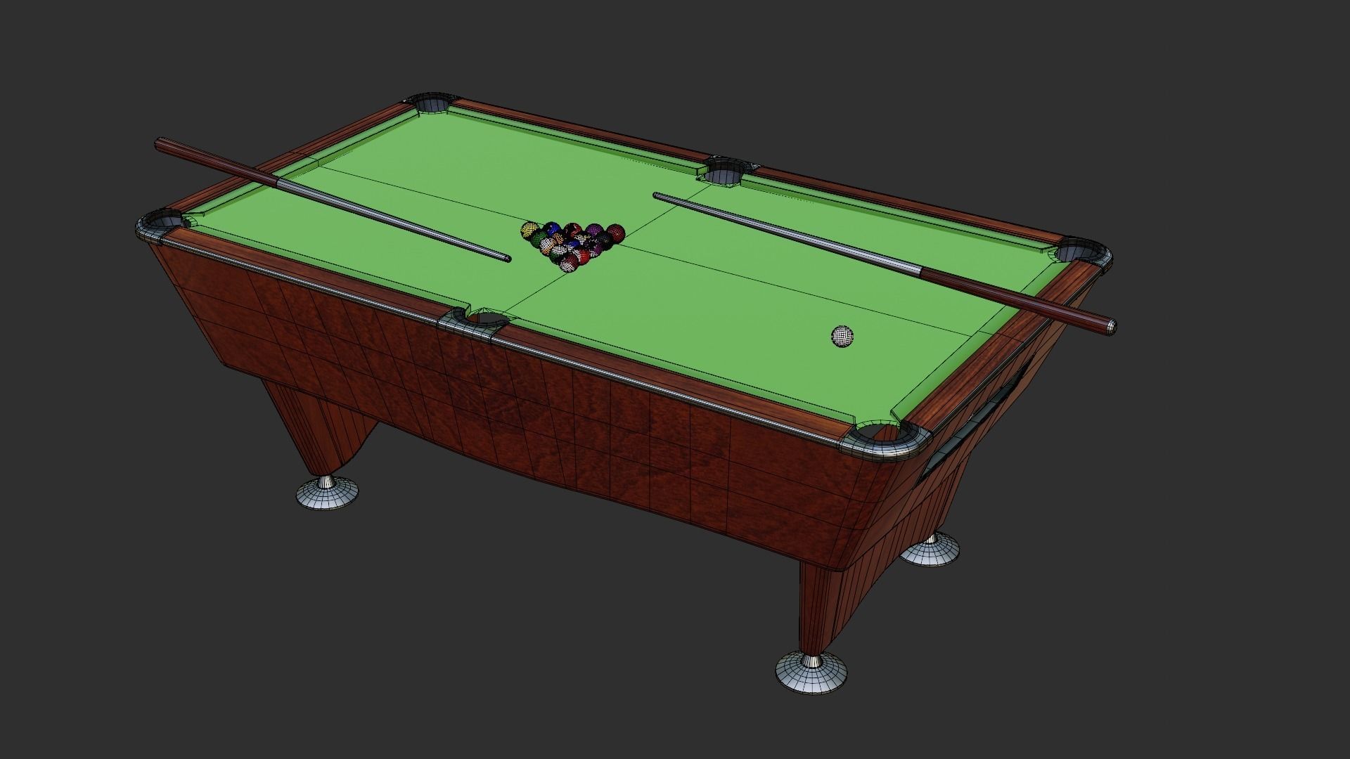 Billiard pool table Low-poly 3D model Low-poly 3D model_4