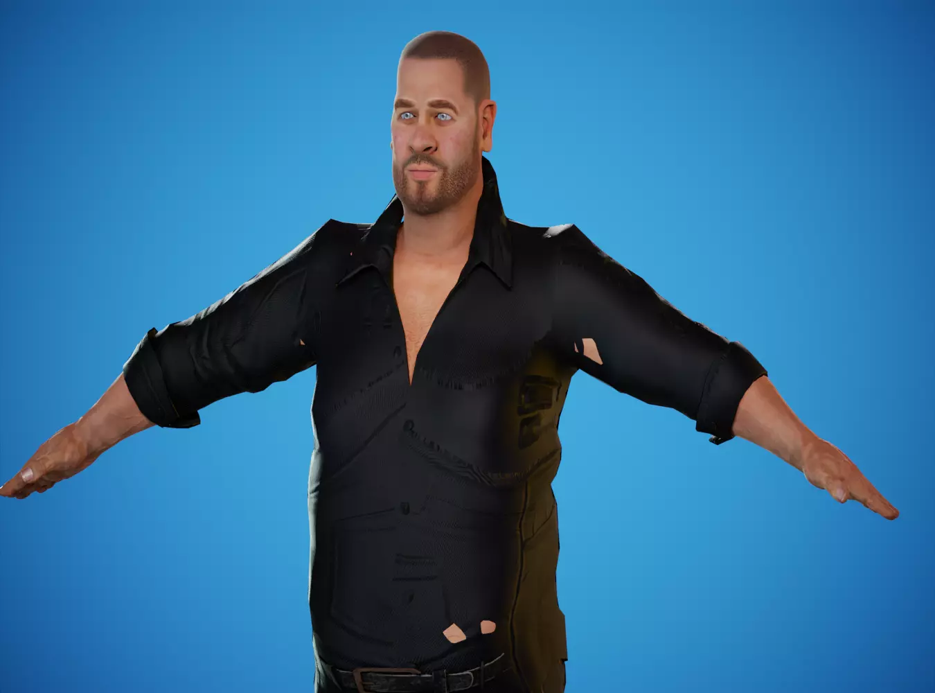 game   rigged   man Low-poly 3D model_3