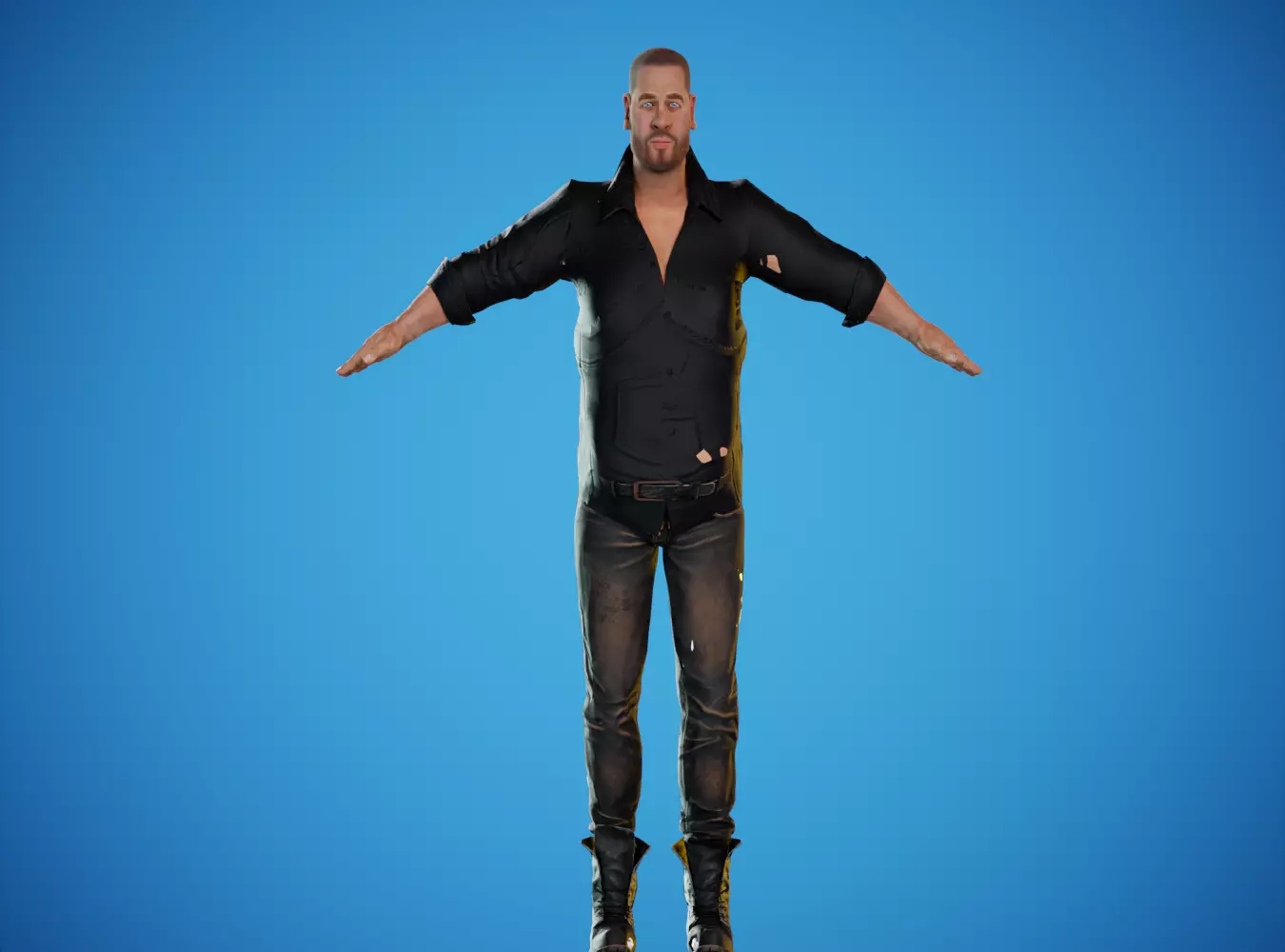 game   rigged   man Low-poly 3D model_1