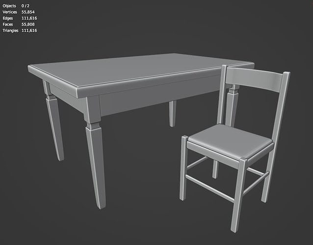 Table and chair Free 3D print model