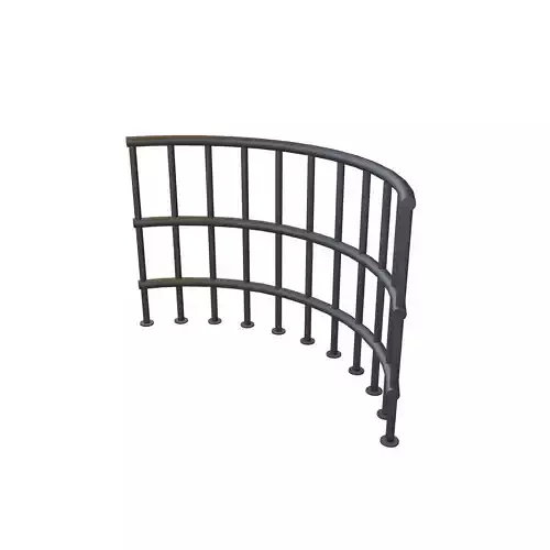 Curved Iron Fence V1 002