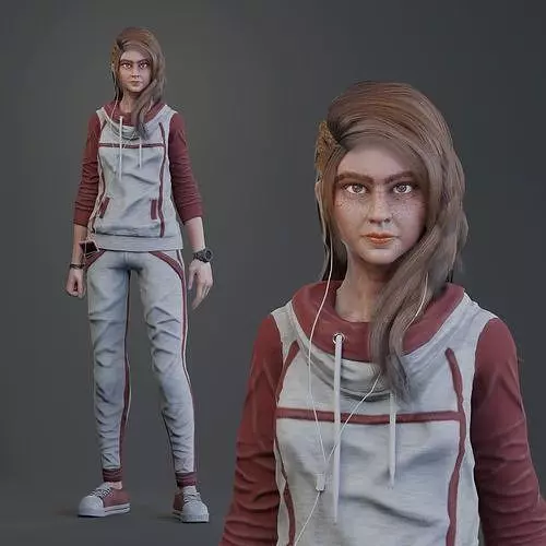 human female animation character 3D model