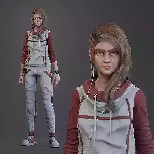 human female animation character