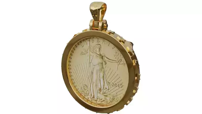 1 oz US Mint statue of liberty American gold coin mount