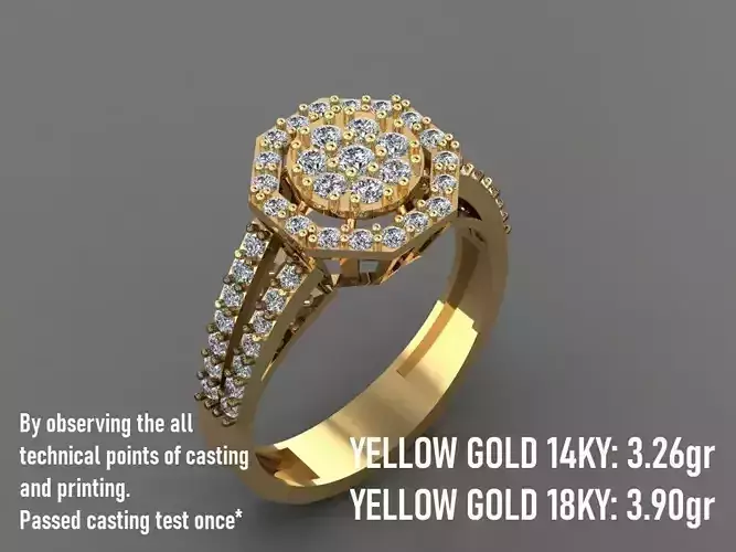 Wedding Engagement Ring 19 -  Free 3D print model