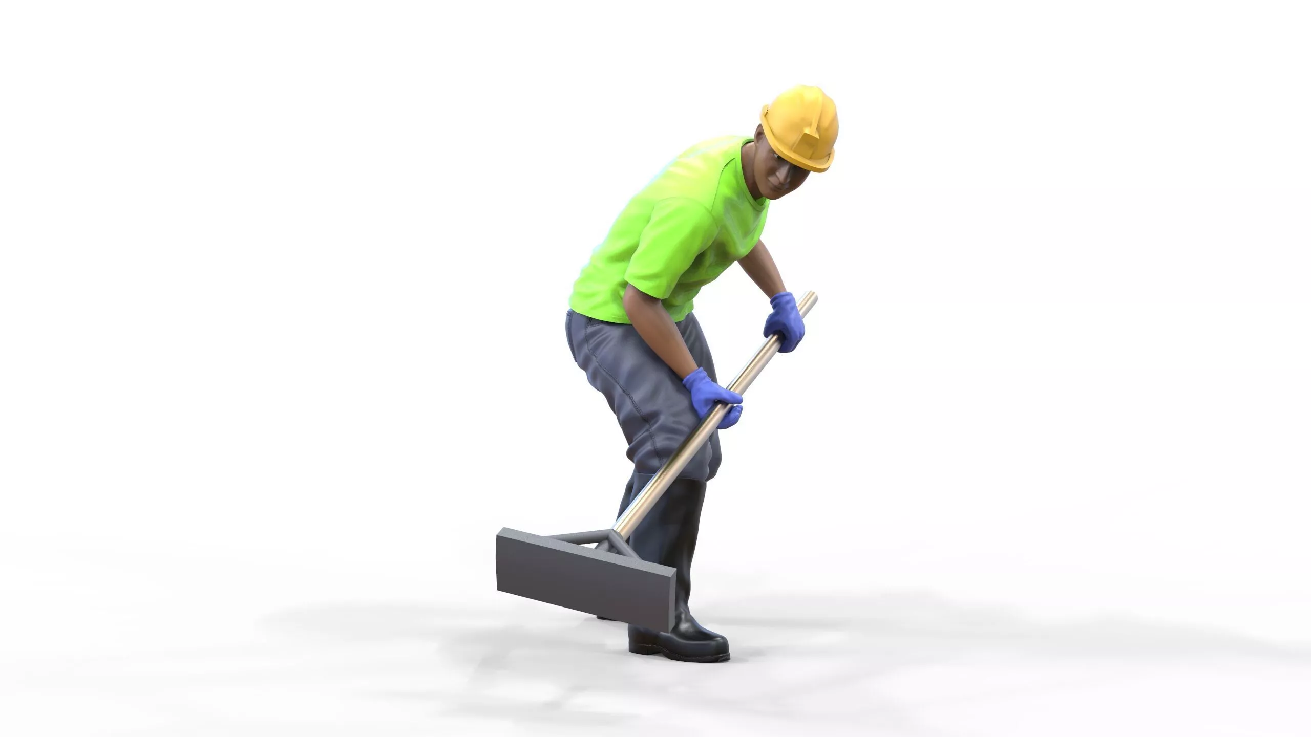 N10 Construction worker with shovel 3D print model