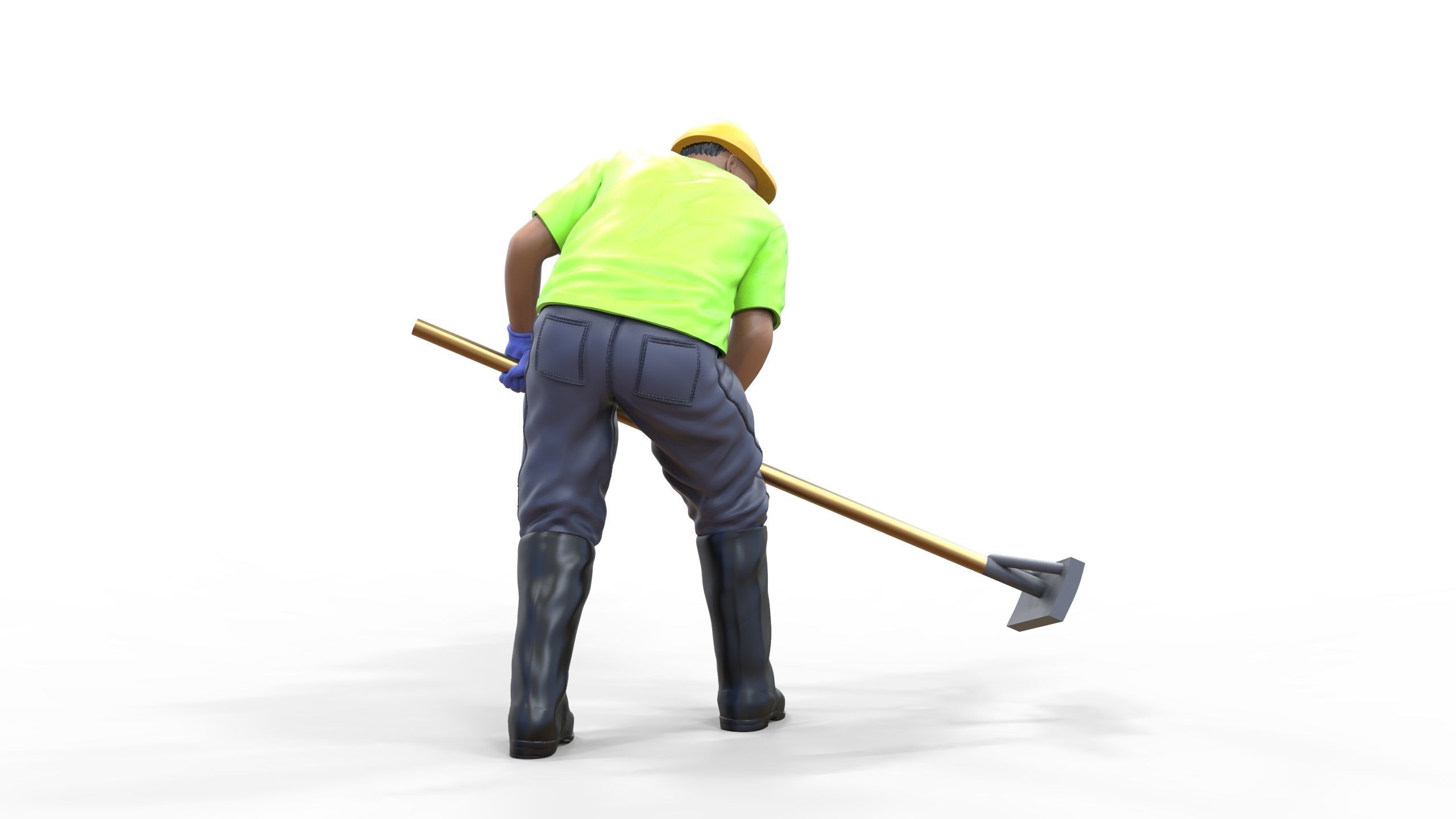 N10 Construction worker with shovel 3D print model_26