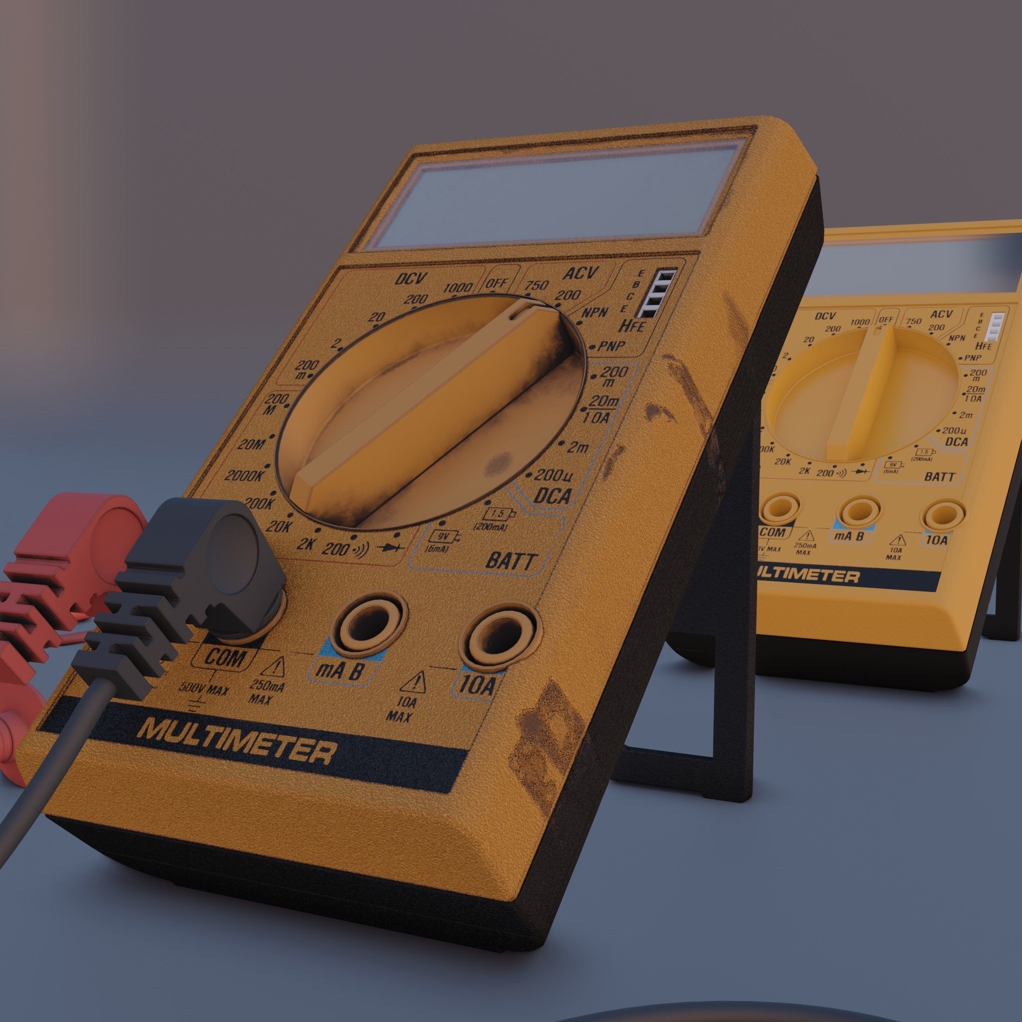 Multimeter Low-poly 3D model_8