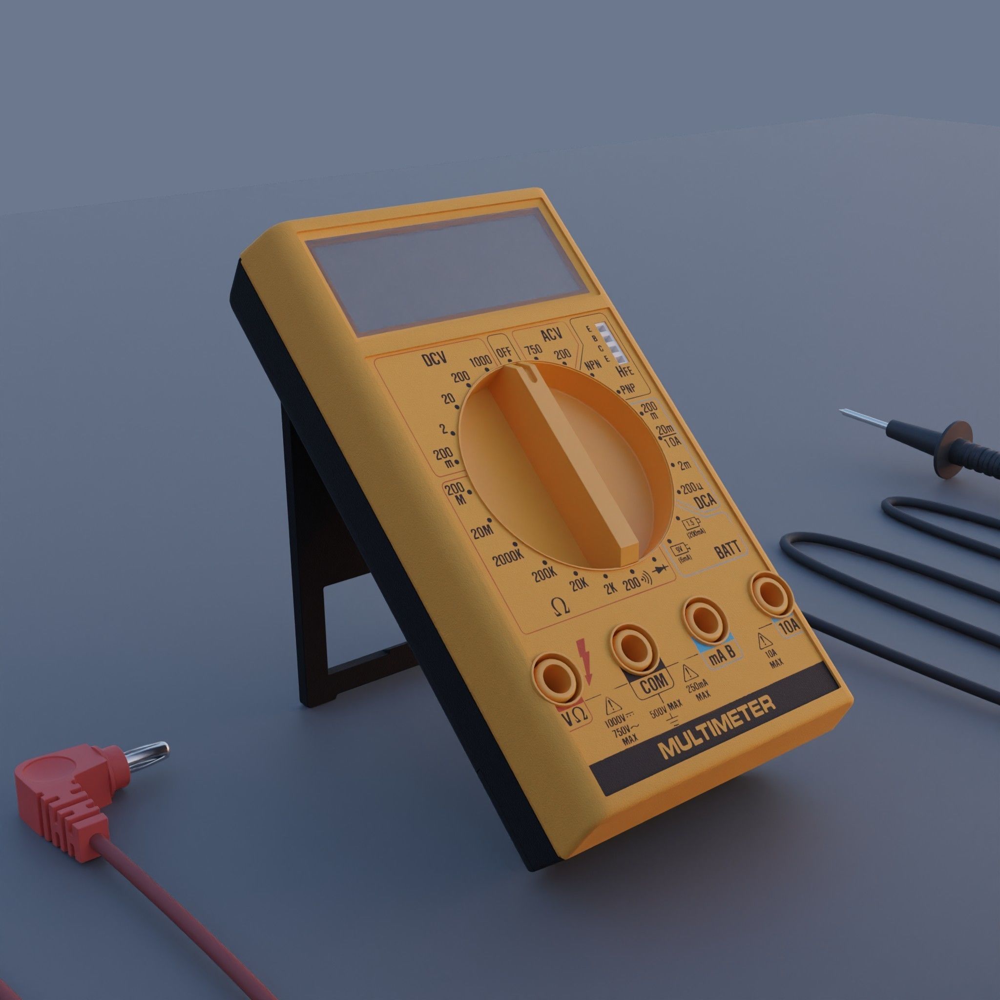 Multimeter Low-poly 3D model_5