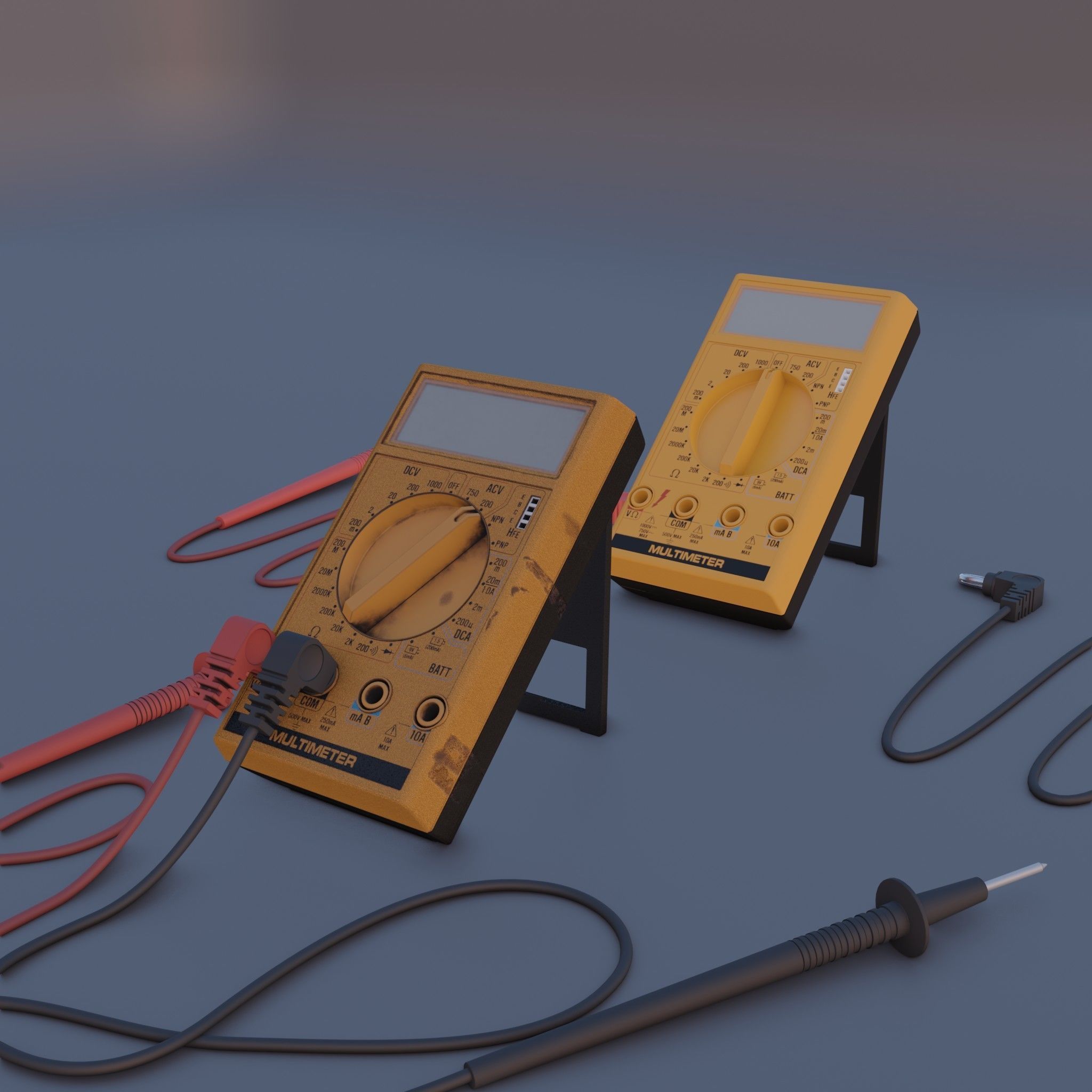 Multimeter Low-poly 3D model_9