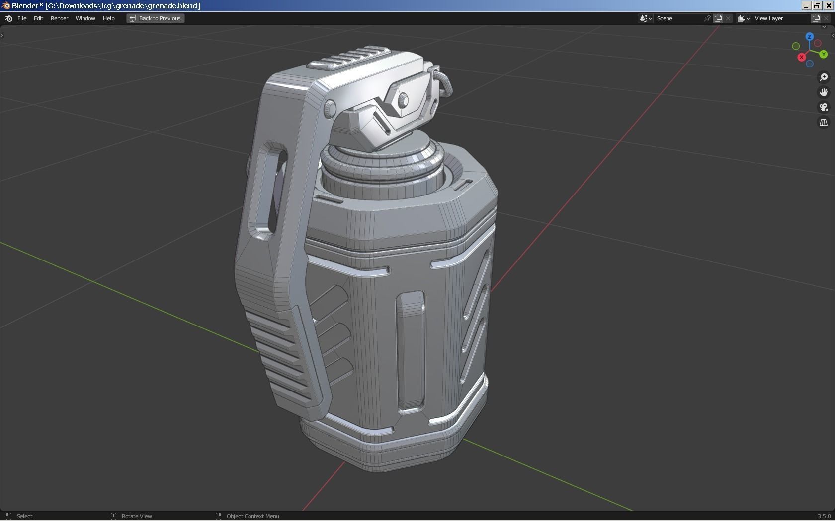 Sci-Fi Grenade 3D model_4